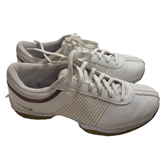 Nike Contact Golf Shoes Women's Sz 6.5 EU 37.5 White Laces Spikes 335938-121 - Picture 2 of 9